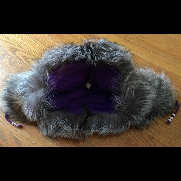 Genuine silver fox winter beanie hat - Picture 5 of 5